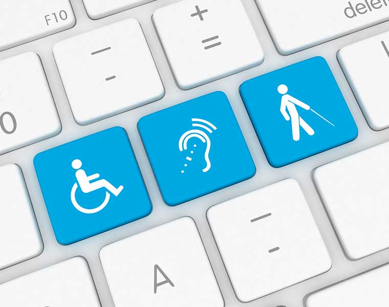 Klawiatura z klawiszami osób z niepełnosparawnościami