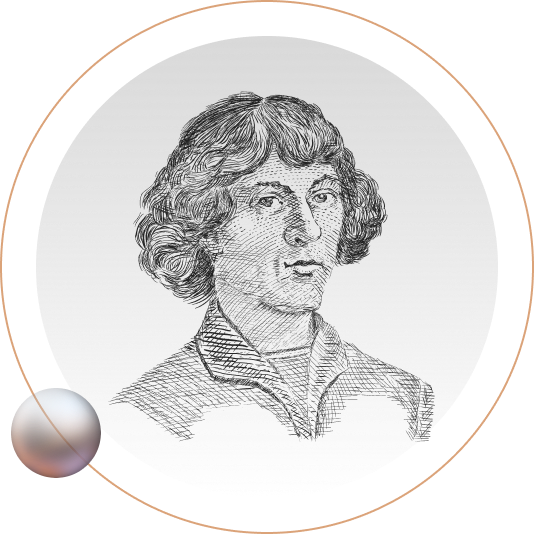 Grafika przedstawiająca Mikołaja Kopernika