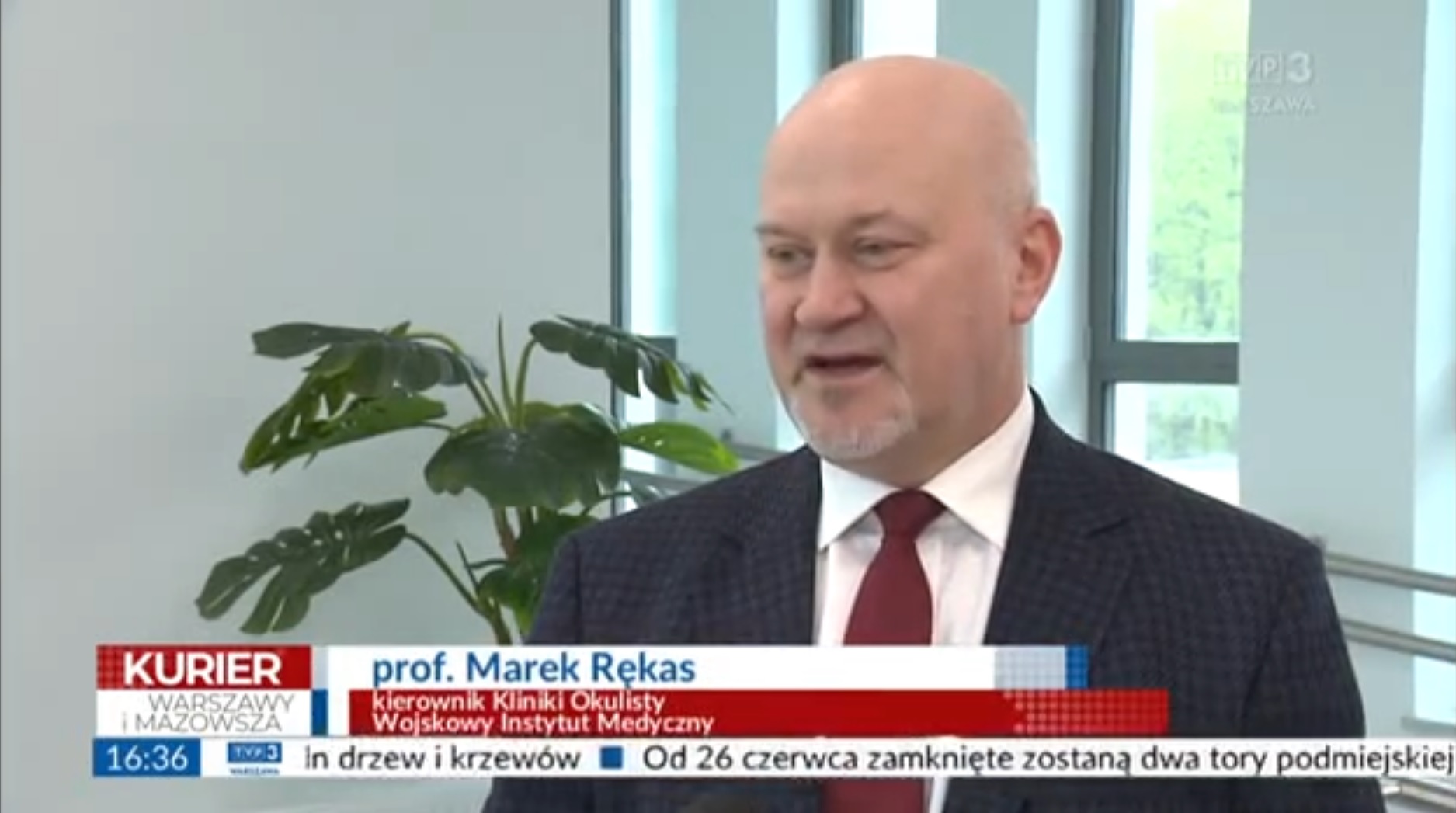 Zrzut ekranu z programu telewizyjnego Kurier Warszawy i Mazowsza