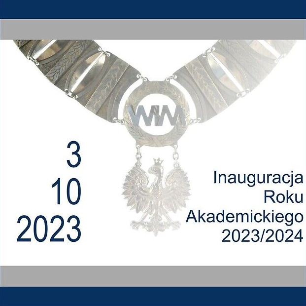 Plakat: Napis: Inauguracja Roku Akademickiego 2023-2024