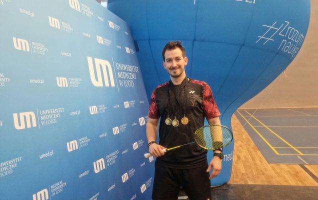 Wojciech Kurzyński zwycięzca XI Medycznego Pucharu Badmintona BIBINnTON CUP ŁÓDŹ