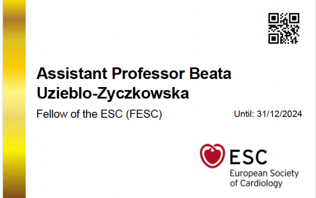 Dyplom Beata Życzkowska ESC