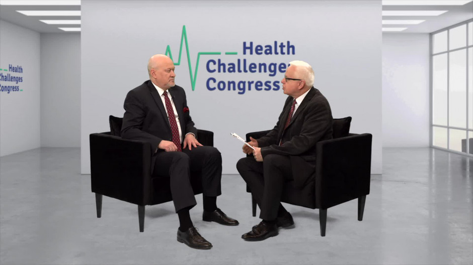 Prof. Marek Rękas podczas wywiadu na health challenges Congress
