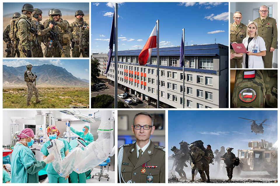 Święto Wojskowej Służby Zdrowia w Wojskowym Instytucie Medycznym. kolaż zdjęć pracowników WIM.
