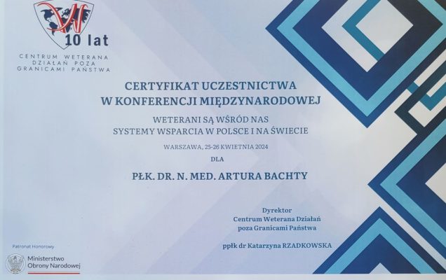 dyplom konferencja weterani są wśród nas – Systemy wsparcia w Polsce i na świecie