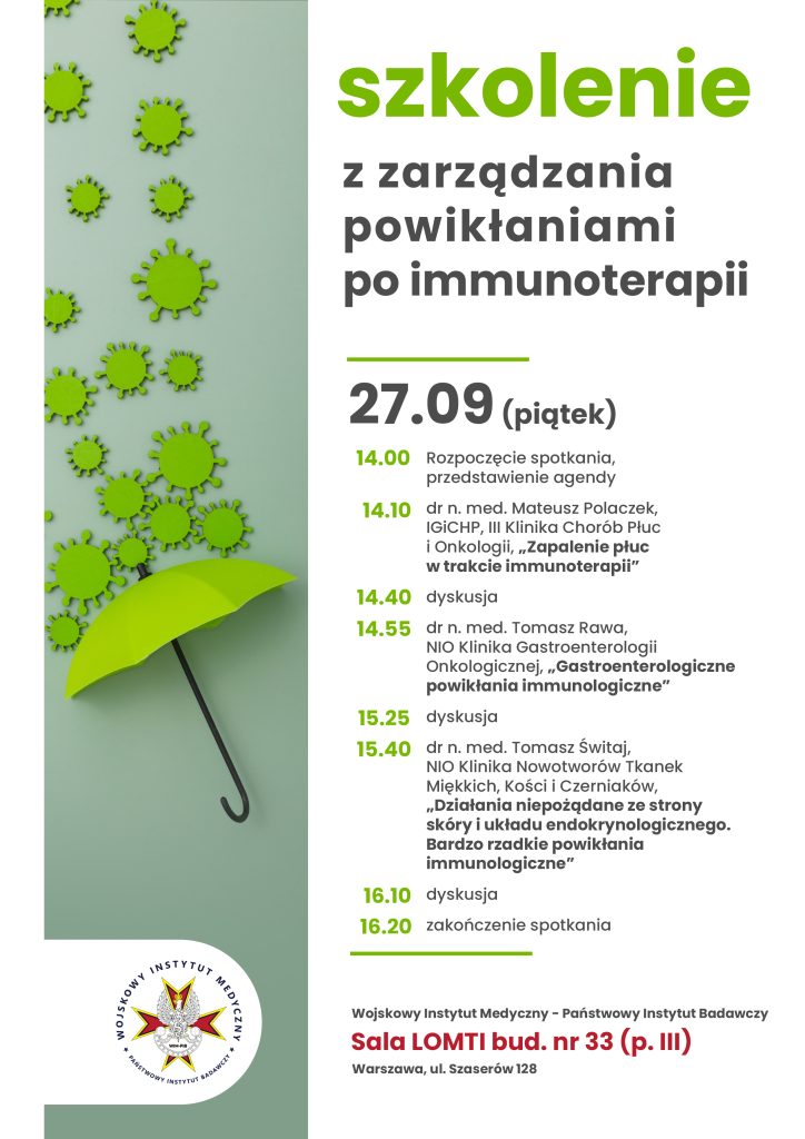 Szkolenie zarządzanie powikłaniami po immunoterapii