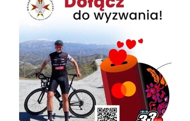 Plakat promujący WOŚP. Dołącz do wyzwania