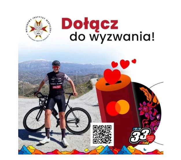 Plakat promujący WOŚP. Dołącz do wyzwania