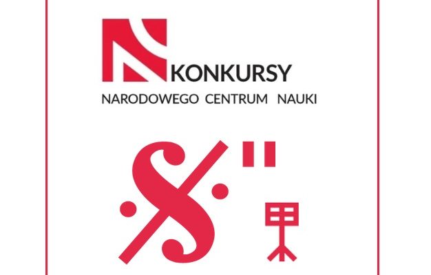 Logotypy konkursów Sonata i Maestro. Napis Konkursy Narodowego Centrum Nauki.
