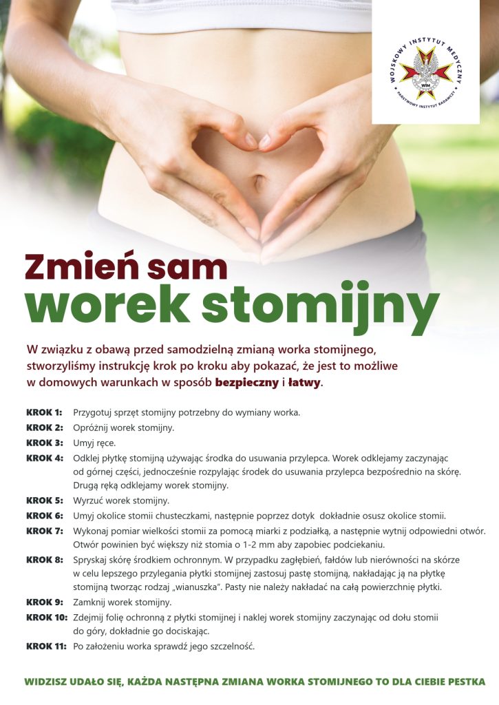 Okładka poradnika Zmień sam worek stomijny. Treść na okładce w pliku pdf poradnika.