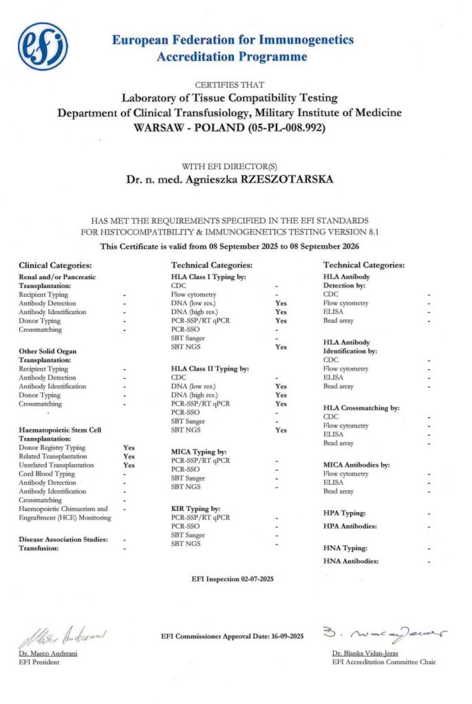 zdjęcie certyfikatu Efi. Treśc certyfikatu w dokumencie pdf.