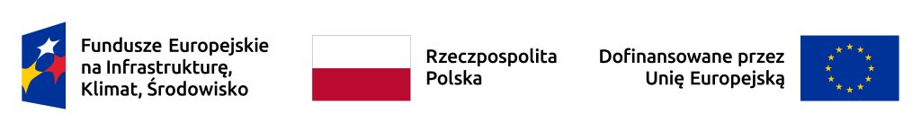 Logotypy funduszy EY, flaga Polski, flaga UE.