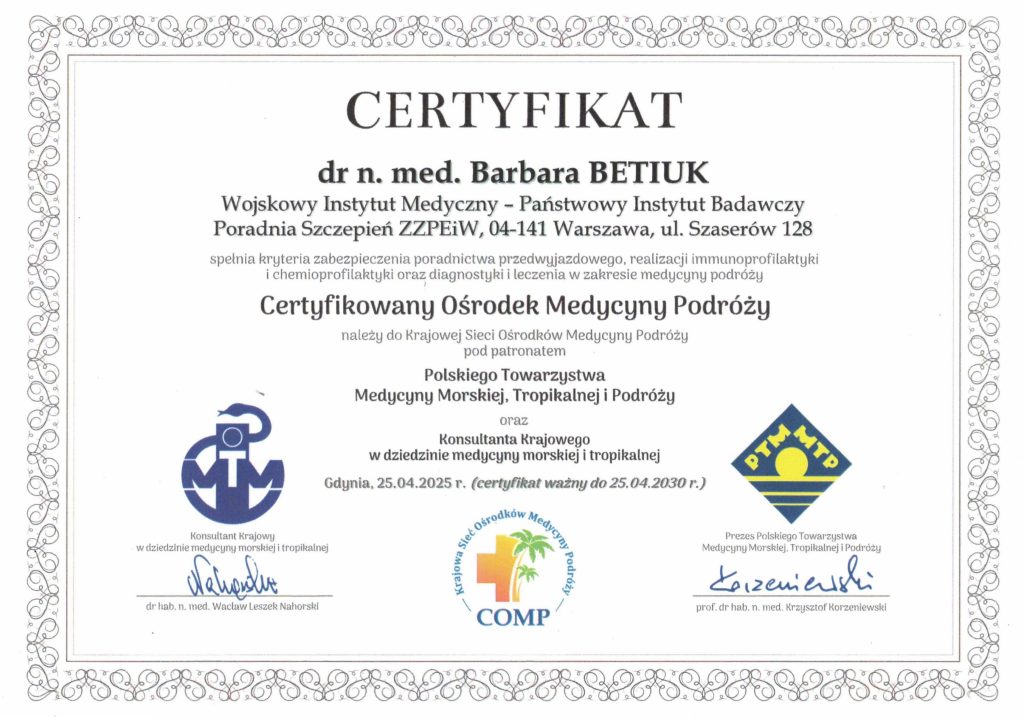 Certyfikat dokument. Treśc certyfikatu w pliku pdf.