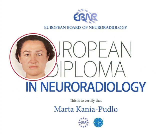 Fragment dyplomy, w kółku Marta Kania-Pudło.