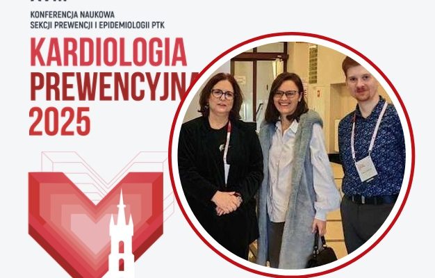 Logo kongresu XVIII Kardiologia Prewencyjna, w kółku uczestnicy konferencji.