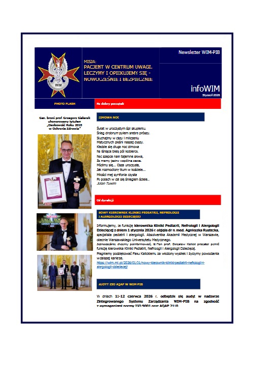 Okładka biuletynu InfoWim styczeń 2026.