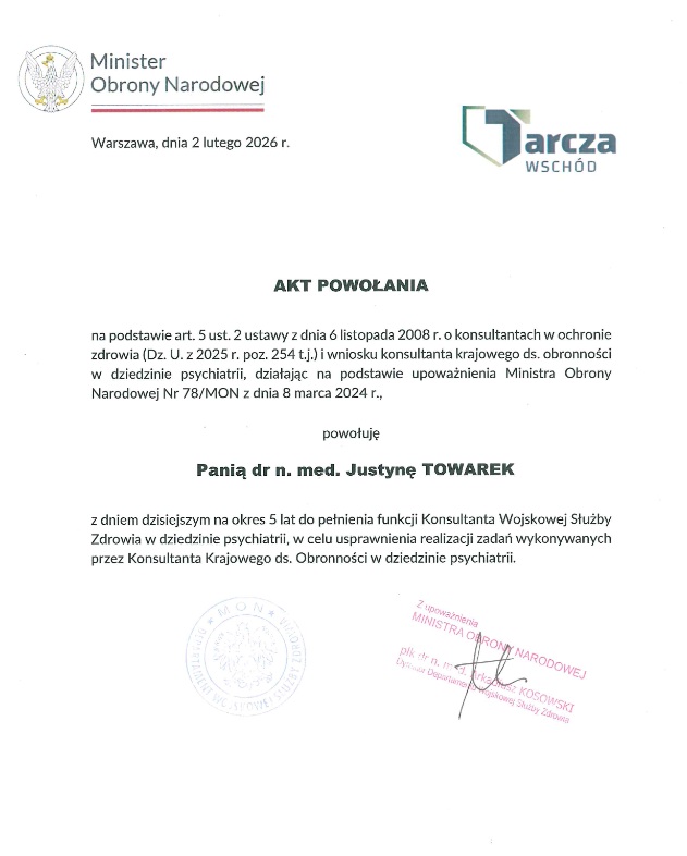 Akt powołania. Treść aktu w pliku pdf.