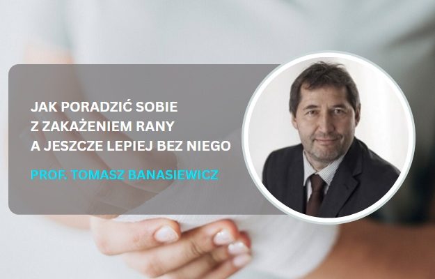 Osoba trzymająca się za obandażowaną dłoń. W kółku Tomasz Protasiewicz.