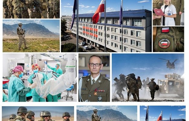 Kolaż zdjęć z instytutu i zdjęć żołnierzy.