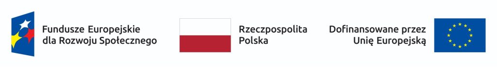 Logotypy Funduszy Europejskich dla Rozwoju Społecznego, RP, UE.