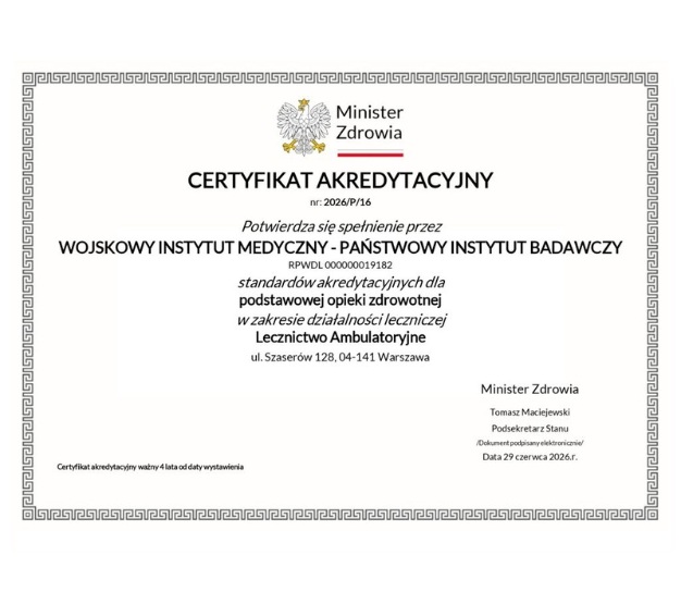 Certyfikat ISO dla poradni POZ.